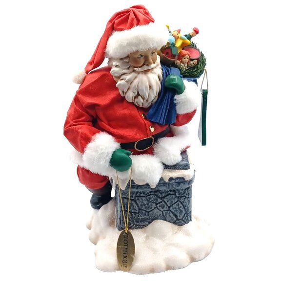 Possible Dreams Clothtique "Rooftop Delivery" Christmas Santa Music Box  #713479 - Picture 10 of 14